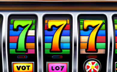 An image showcasing the vibrant world of online slot machines for real money, with colorful reels spinning and flashing lights, immersing players in the thrilling atmosphere of online gambling