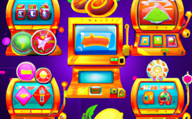 An image showcasing vibrant slot machines with exciting bonus features