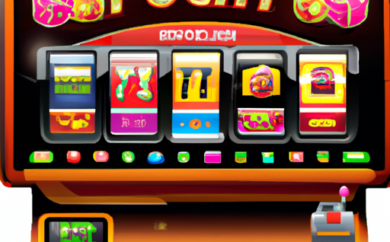An image showcasing the vibrant and immersive world of Playtech slot machines, with stunning graphics, thrilling themes, and a variety of bonus features that captivate players in a casino-like atmosphere