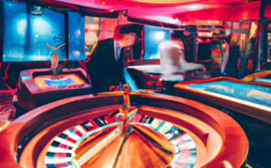 An image depicting a vibrant casino scene in Estonia's Entropay Casino