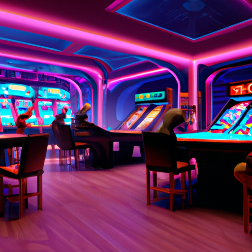 An image showcasing the vibrant atmosphere of Neosurf Casino in Estonia