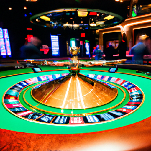 An image showcasing the vibrant atmosphere of Bet365 Casino in Estonia: roulette wheels spinning, poker chips stacked high, and ecstatic players celebrating their wins, immersed in the thrilling world of gambling