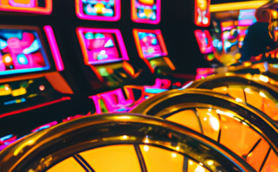 An image showcasing the vibrant atmosphere of Happyspins casino in Estonia