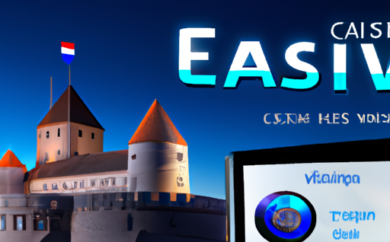 An image showcasing the vibrant Estonian online casino scene, featuring a Webmoney payment method