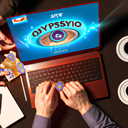 An image showcasing the vibrant and bustling atmosphere of an Estonian online casino with the popular Giropay payment method