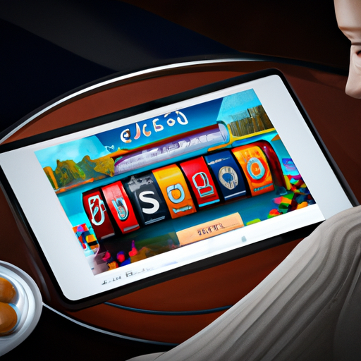 An image showcasing an Estonian player enjoying an online casino on their iPad