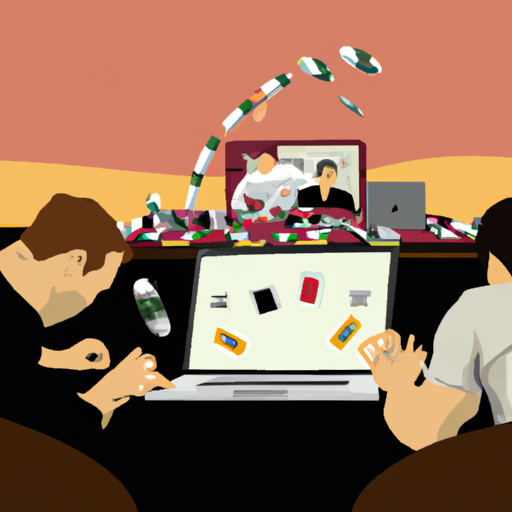 An image showcasing the intense atmosphere of online poker