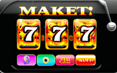 An image showcasing a realistic mobile screen displaying a captivating and vibrant slot machine game