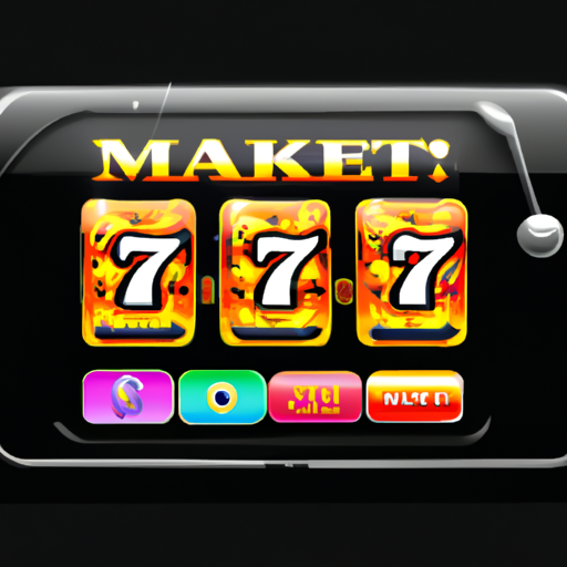 An image showcasing a realistic mobile screen displaying a captivating and vibrant slot machine game