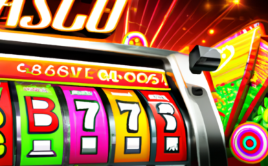 An image showcasing a vibrant casino setting with an animated slot machine featuring the iconic 3D graphics and immersive gameplay characteristic of Betsoft slots