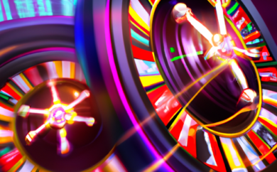 An image showcasing the thrilling world of Big Time Gaming slots, with vibrant reels spinning against a backdrop of dazzling lights