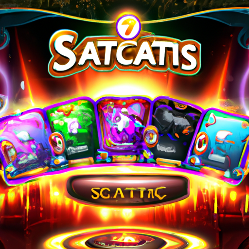A visually captivating image showcasing the vibrant and immersive world of Слоты Gameart, with colorful slot machines filled with dazzling gems, mythical creatures, and thrilling bonus features