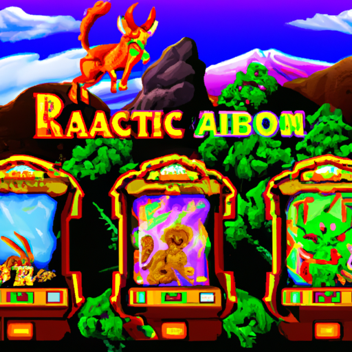 An image that showcases the enchanting world of Rabcat Gambling's slots, featuring beautifully crafted mythical creatures, intricate landscapes, and mesmerizing animations, capturing the essence of immersive gameplay