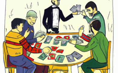 An image showcasing the strategic elements of playing 'Дурак' (Fool) - a popular Russian card game