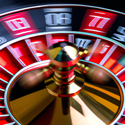 An image that captures the essence of roulette strategy, showcasing a close-up of a spinning roulette wheel, with its vibrant red and black pockets and the mesmerizing motion of the ball, surrounded by an atmosphere of anticipation and excitement