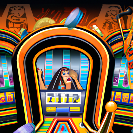 An image showcasing the Book of 99 slot machine review, featuring vibrant reels adorned with ancient Egyptian symbols, a captivating background of mystical pyramids, and a lucky player celebrating a big win
