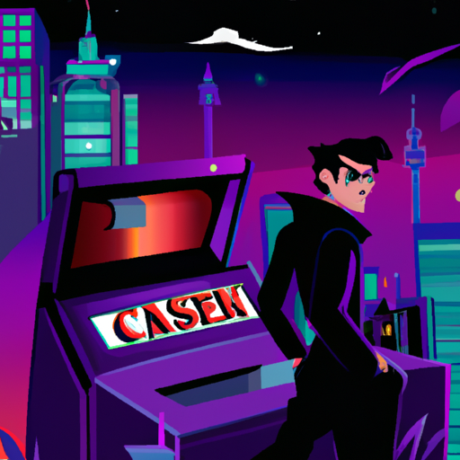 An image showcasing the dark and mysterious atmosphere of the Cash Noire slot machine