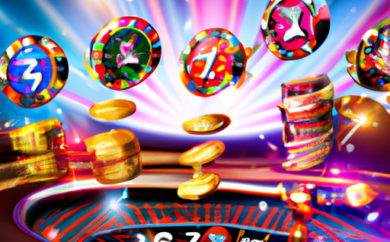 An image showcasing the vibrant world of online slots: a dazzling array of spinning reels filled with glittering gems, lucky sevens, and golden coins, surrounded by vibrant graphics and flashing lights